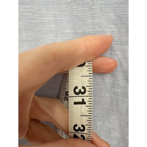 Tahari Top Womens Medium Blue Linen Button Tunic Shirt Classic Coastal Beach - Picture 7 of 8